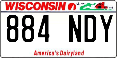 WI license plate 884NDY