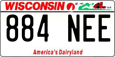 WI license plate 884NEE