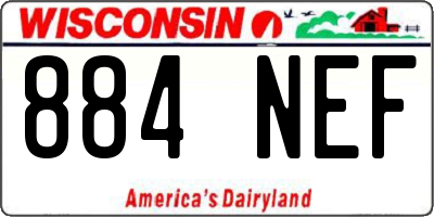 WI license plate 884NEF