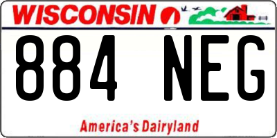 WI license plate 884NEG