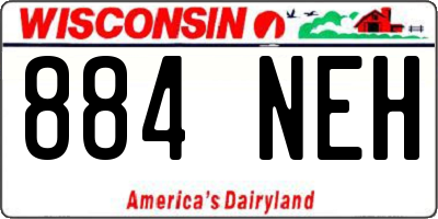 WI license plate 884NEH