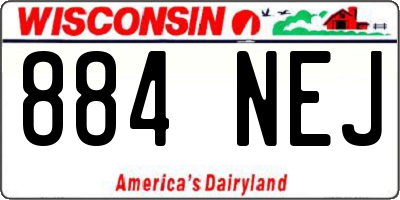 WI license plate 884NEJ