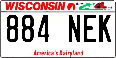 WI license plate 884NEK