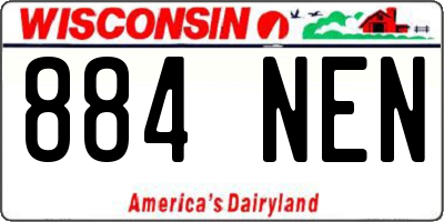 WI license plate 884NEN