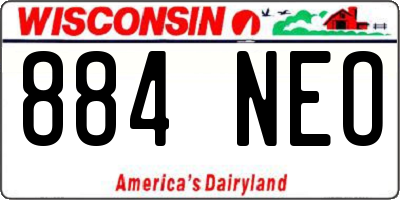 WI license plate 884NEO