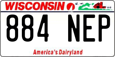 WI license plate 884NEP