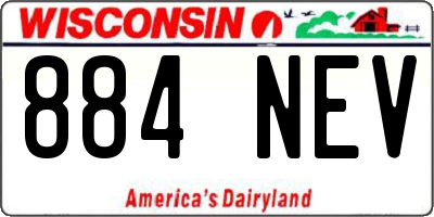 WI license plate 884NEV