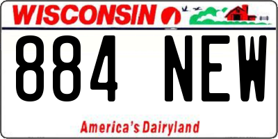 WI license plate 884NEW