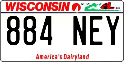 WI license plate 884NEY