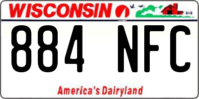 WI license plate 884NFC