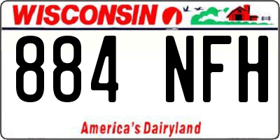 WI license plate 884NFH