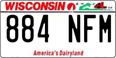 WI license plate 884NFM