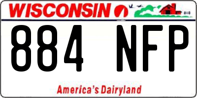 WI license plate 884NFP
