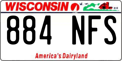 WI license plate 884NFS