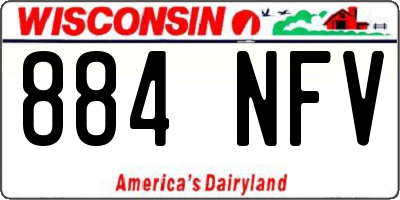 WI license plate 884NFV