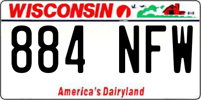 WI license plate 884NFW