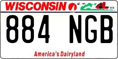 WI license plate 884NGB