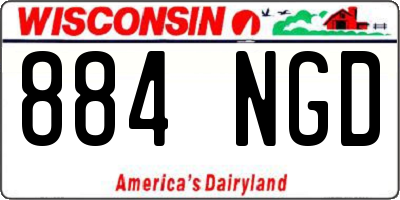 WI license plate 884NGD