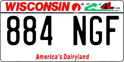 WI license plate 884NGF