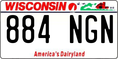 WI license plate 884NGN