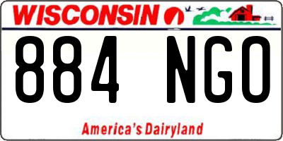 WI license plate 884NGO