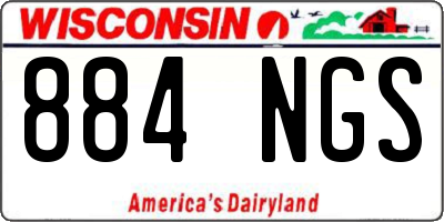 WI license plate 884NGS