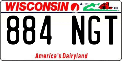 WI license plate 884NGT