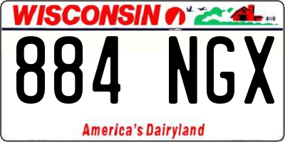 WI license plate 884NGX
