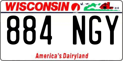 WI license plate 884NGY