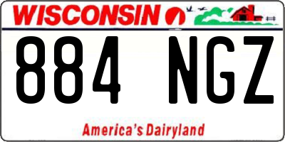 WI license plate 884NGZ