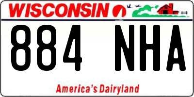 WI license plate 884NHA