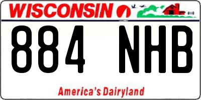 WI license plate 884NHB