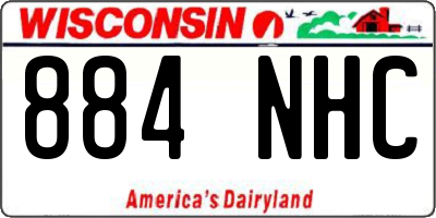 WI license plate 884NHC