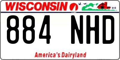 WI license plate 884NHD