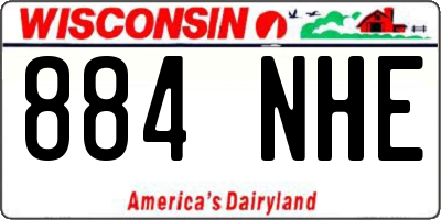 WI license plate 884NHE