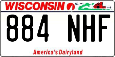 WI license plate 884NHF