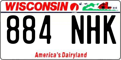 WI license plate 884NHK