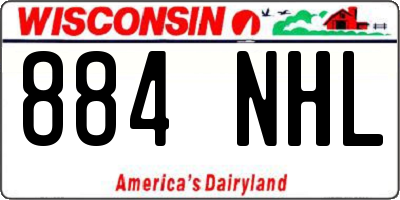 WI license plate 884NHL