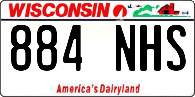 WI license plate 884NHS