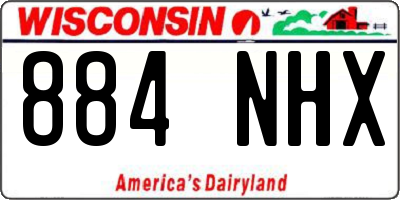 WI license plate 884NHX