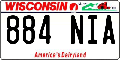 WI license plate 884NIA