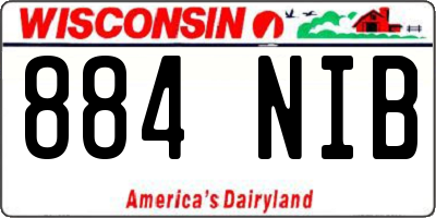 WI license plate 884NIB
