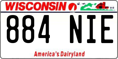 WI license plate 884NIE