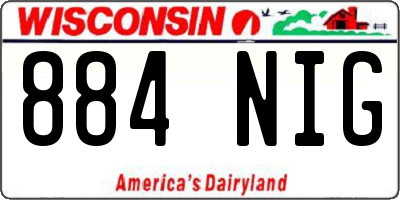 WI license plate 884NIG