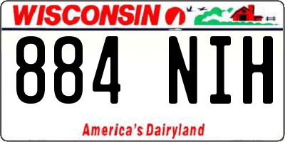 WI license plate 884NIH