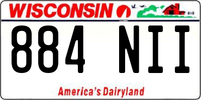 WI license plate 884NII