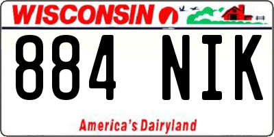 WI license plate 884NIK