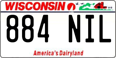 WI license plate 884NIL
