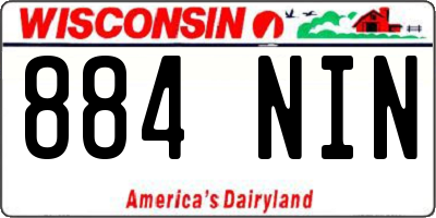 WI license plate 884NIN