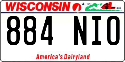 WI license plate 884NIO